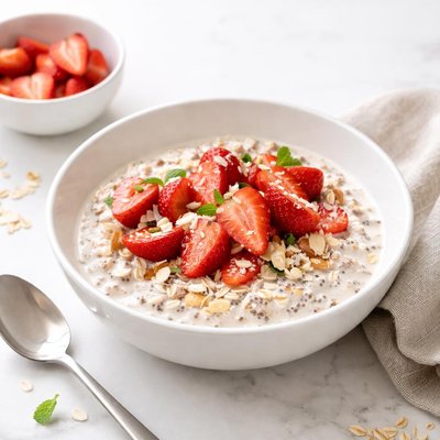 Image of Easy Overnight Muesli Strawberry Version Switzerland