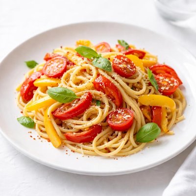 Image of Easy Pasta with Bell Pepper and Tomatoes