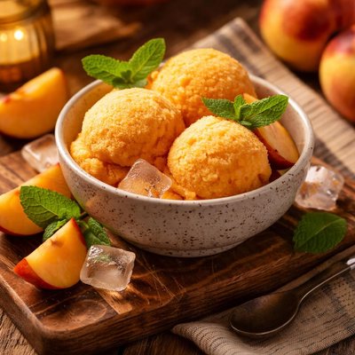 Image of Easy Peach Sorbet Sugar Free