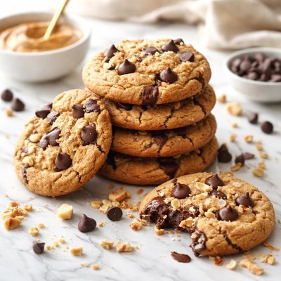 Image of Easy Peanut Butter Chocolate Chip Cookies