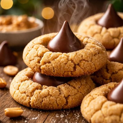 Image of Easy Peanut Butter Kiss Cookies