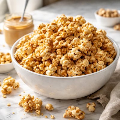 Image of Easy Peanut Butter Popcorn