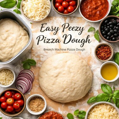 Image of Easy Peezy Pizza Dough Bread Machine Pizza Dough