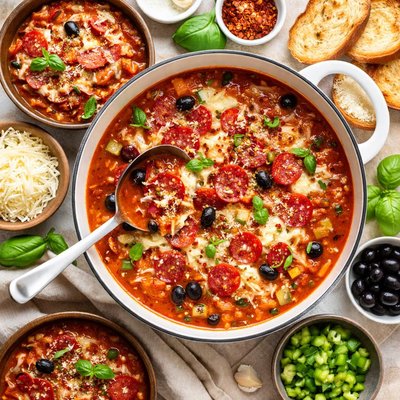 Image of Easy Pizza Soup or Dressed Up Tomato Soup