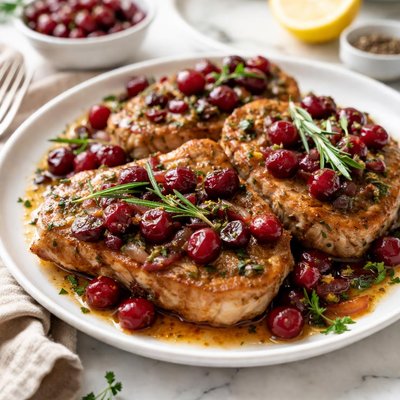 Image of Easy Pork Chop Saute with Cranberries