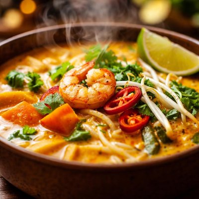 Image of Easy Pumpkin Laksa Soup