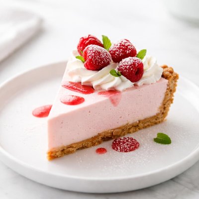 Image of Easy Raspberry Cream Cheese Chiffon Pie