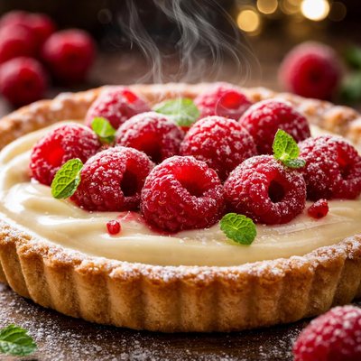 Image of Easy Raspberry Cream Tart