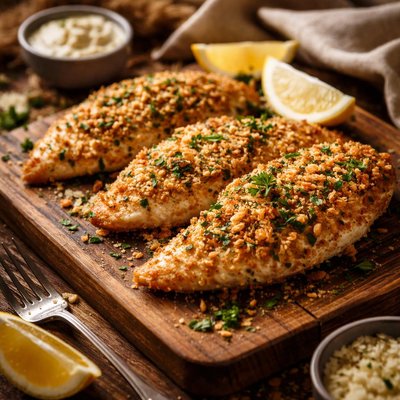 Image of Easy Really Quick Parmesan Garlic Chicken or Fish