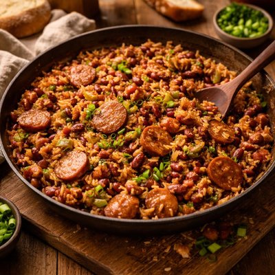 Image of Easy Red Beans Rice with Sausage