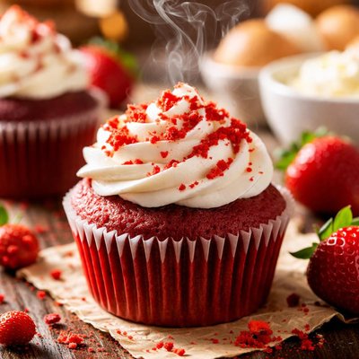 Image of Easy Red Velvet Cupcakes or Cake