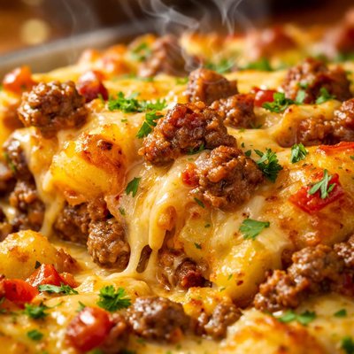 Image of Easy Sausage Potato Cheese Breakfast Casserole