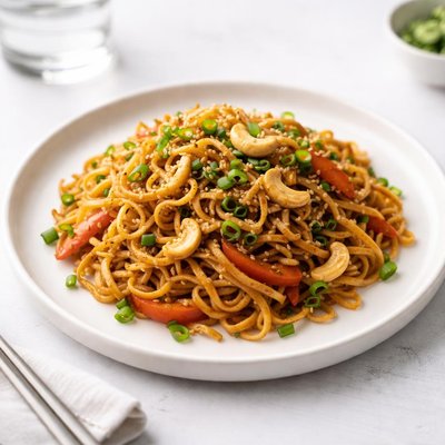 Image of Easy Sesame Cashew Noodles