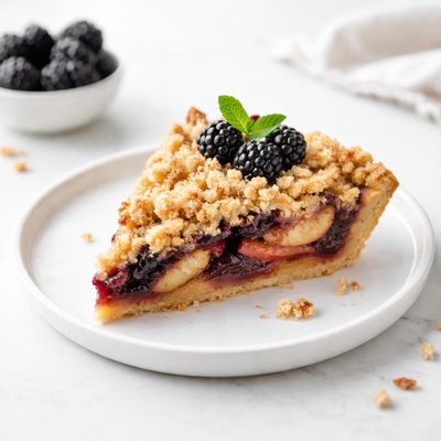 Image of Easy Shmeeshy Healthier Blackberry Apple Crumb Pie