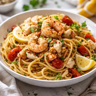 Image of Easy Shrimp Crab Pasta