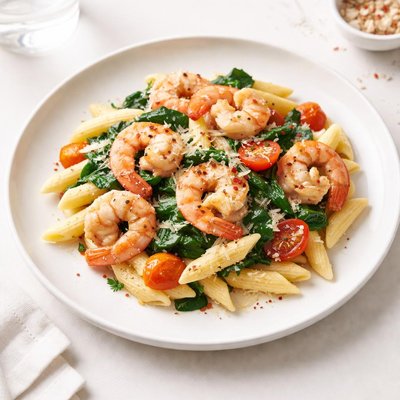 Image of Easy Shrimp Florentine and Penne Pasta