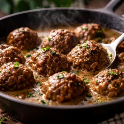 Image of Easy Skillet Meatballs Gravy