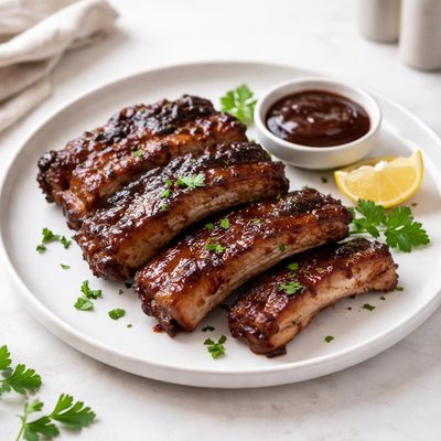 Image of Easy Slow Cooker Bar B Qued Ribs