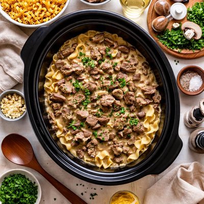 Image of Easy Slow Cooker Beef Stroganoff