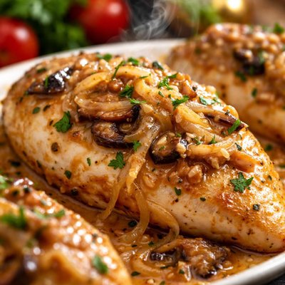 Image of Easy Smothered Oven Chicken Breasts