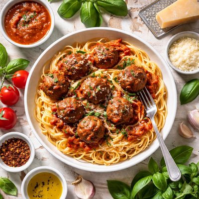 Image of Easy Spaghetti and Meatballs