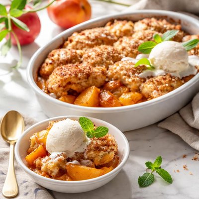Image of Easy Spiced Fresh Peach Cobbler