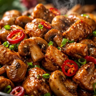 Image of Easy Spicy Chicken Mushrooms