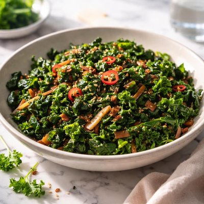Image of Easy Spicy Kale Mustard Greens