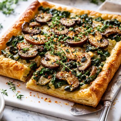 Image of Easy Spinach and Mushroom Tart Side Dish