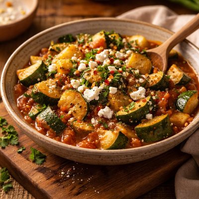 Image of Easy Stewed Zucchini with Feta