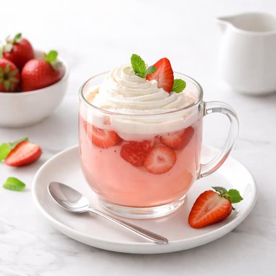 Image of Easy Strawberries Cream Hot Tea