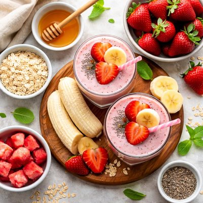 Image of Easy Strawberry Banana Smoothie
