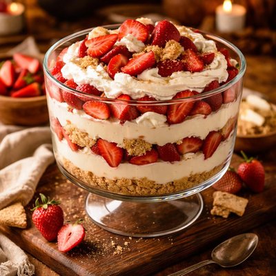 Image of Easy Strawberry Cheesecake Trifle