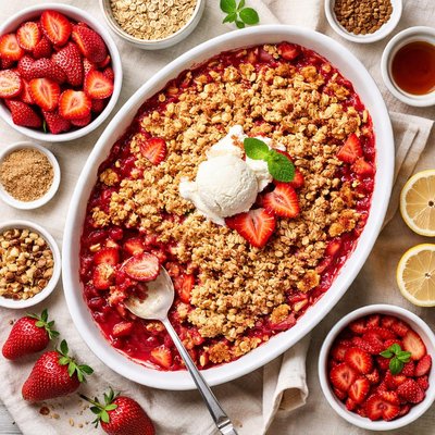 Image of Easy Strawberry Crumble Dessert