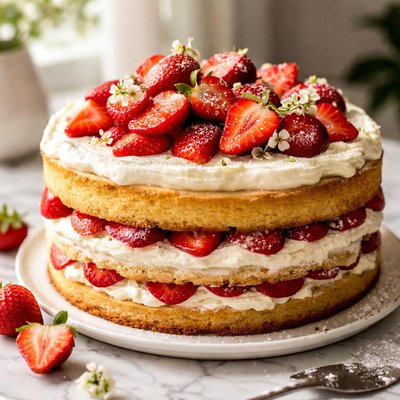 Image of Easy Strawberry Short Cut Cake