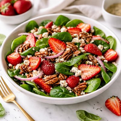 Image of Easy Strawberry Spinach Salad