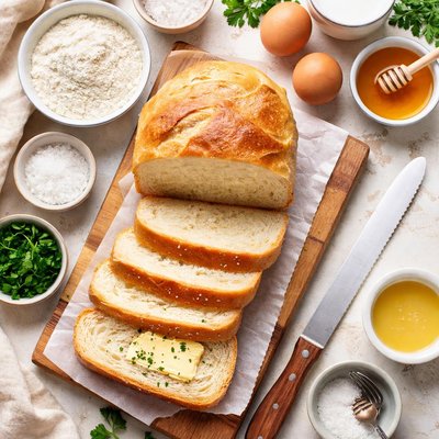 Image of Easy Streamlined White Bread No Kneading