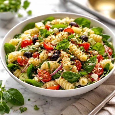 Image of Easy Summer Spinach Pasta Salad