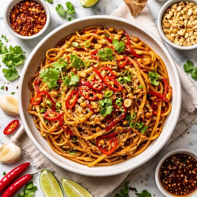 Image of Easy Szechuan Style Linguine Noodles