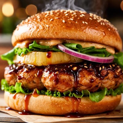 Image of Easy Teriyaki Chicken Burgers