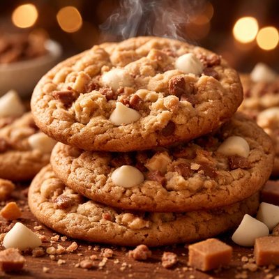 Image of Easy to Make Toffee White Chocolate Chip Cookies