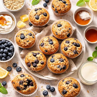 Image of Easy Vegan Allergy Friendly Blueberry Muffins