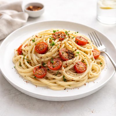Image of Easy Vegan Creamy Spaghetti