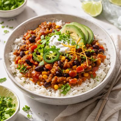 Image of Easy Vegetarian Chili on Rice