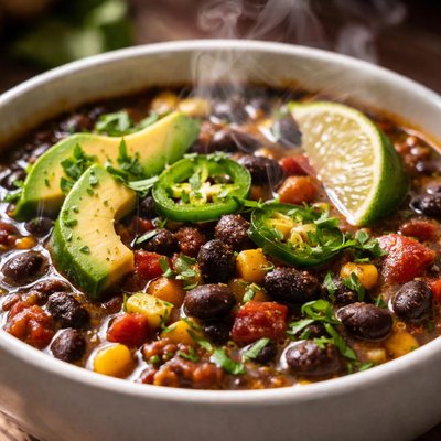 Image of Easy Vegetarian Vegan Black Bean Soup