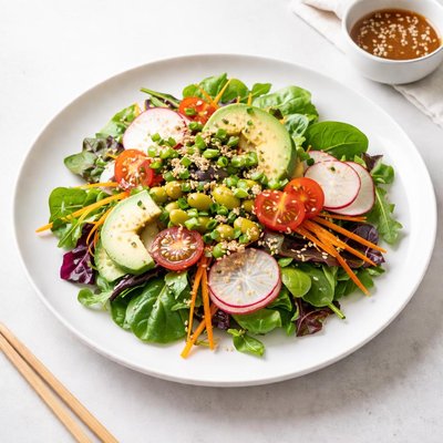 Image of Easy Veggie Salad with Asian Dressing