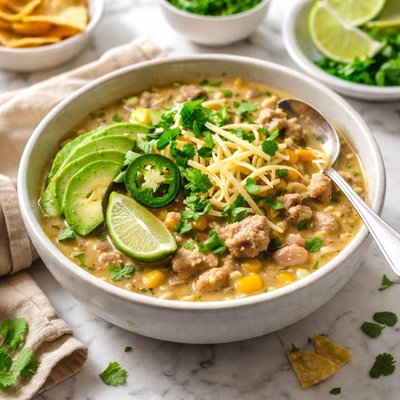 Image of Easy White Chili Made with Ground Turkey