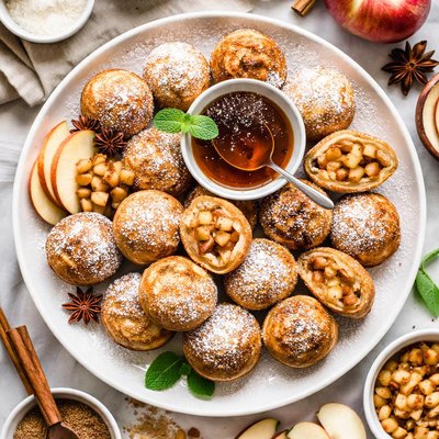 Image of Ebelskiver Spiced Apple Filled Pancakes