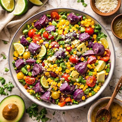 Image of Ecuadorean Corn and Purple Potato Salad