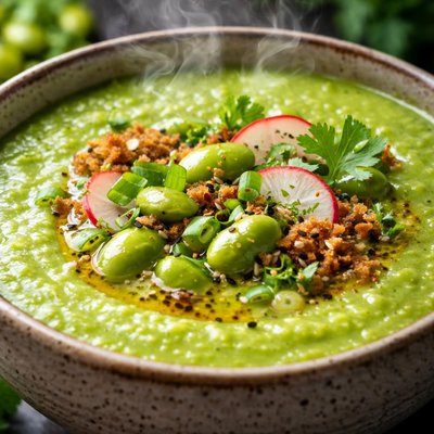 Image of Edamame Soup with a Twist